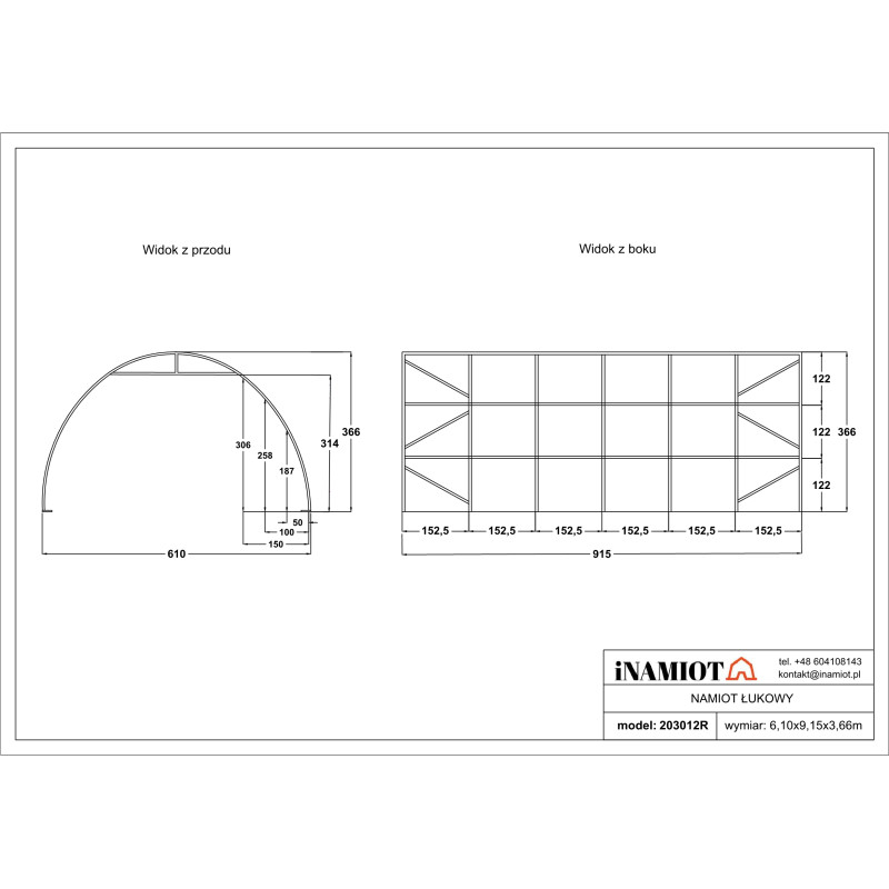 Arku zāle 6×9 m 203012P