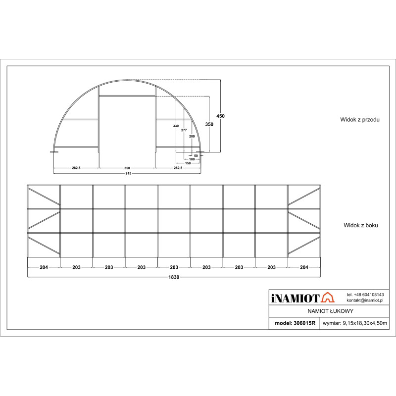 Arkos salė 306015R 9,15×18 m