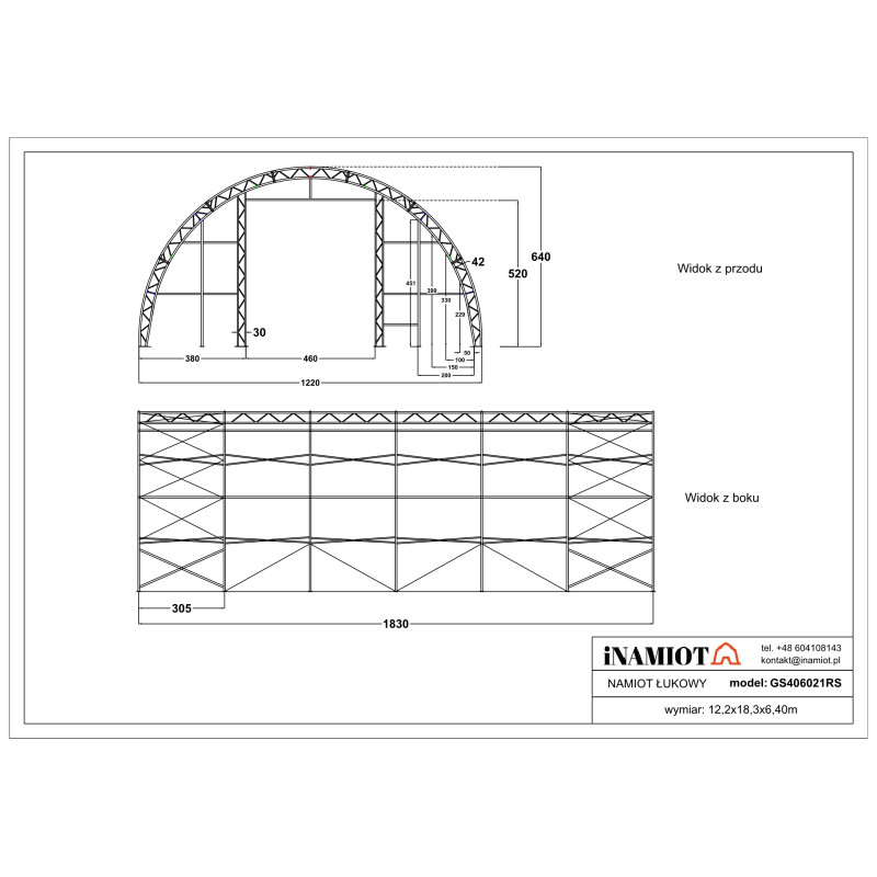 Kaarev saal GSR406021S 12,2×18,30 m