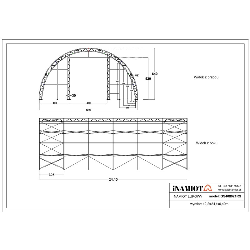 Rundbogenhallen GSR408021S 12,2×24,40 m