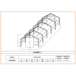 Namiot magazynowy 9.15x9.15 m GS303020