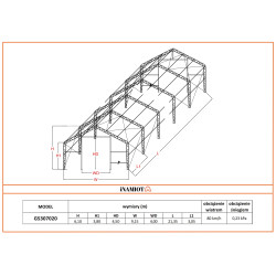 Namiot magazynowy 9.15x21.30 m GS307020 Namiot magazynowy 9.15x21.30 m GS307020