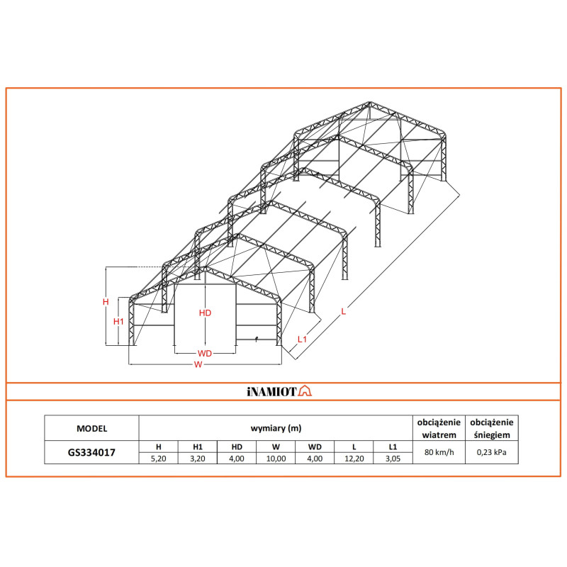 Laotustelk 10x12,2 m GS334017