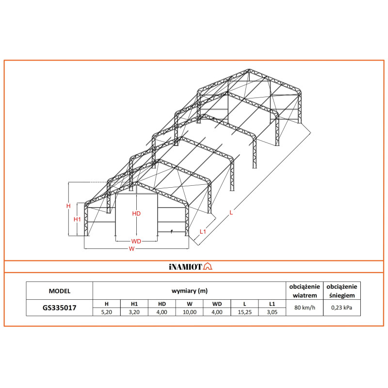 Cort de depozitare 10x15,25 m GS335017