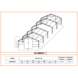 Namiot magazynowy 10x18.30 m GS336017 Namiot magazynowy 10x18.30 m GS336017
