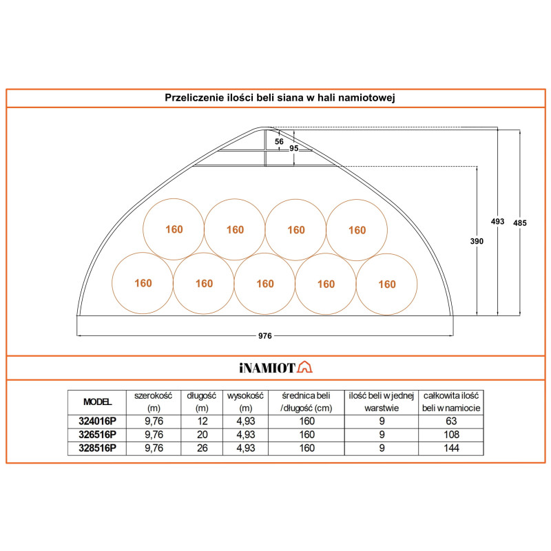 Tunnels agricoles 324016P 9,76×12 m