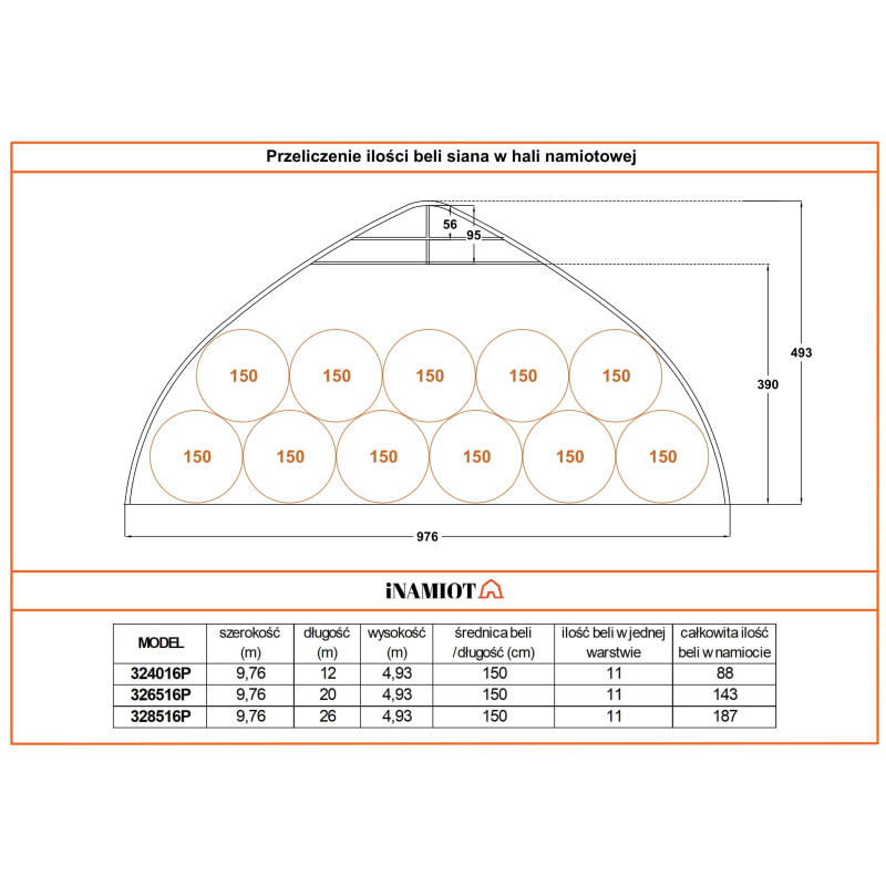 Tunnels agricoles 326516P 9,76×20 m