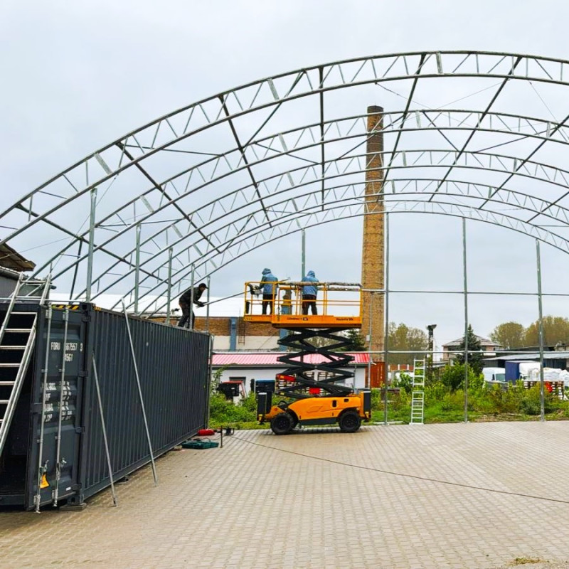 Zadaszenie kontenerowe komplet C604015S FW+FB 18×12 m