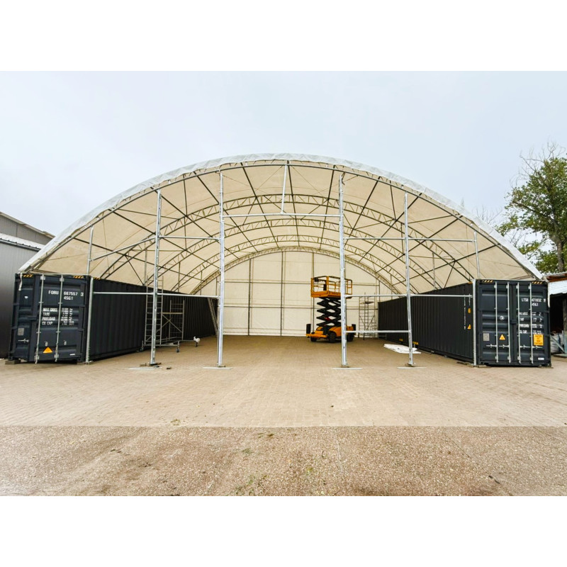 Plachtové přístřešky na lodní kontejnery C608015S 18×24 m