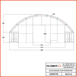 Zadaszenie kontenerowe komplet C604015S FW+FB 18×12 m Zadaszenie kontenerowe komplet C604015S FW+FB 18×12 m