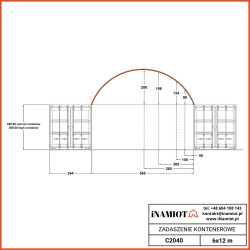 Zadaszenie kontenerowe 6x12 m C2040 Zadaszenie kontenerowe 6x12 m C2040