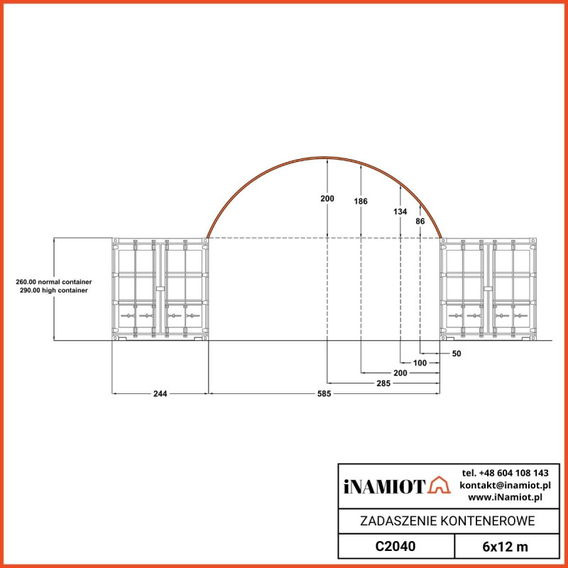 Corturi containere 6x12 m C2040