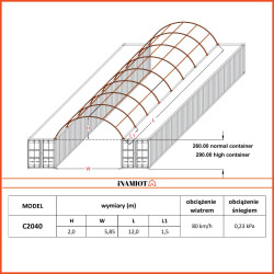Zadaszenie kontenerowe 6x12 m C2040Zadaszenia kontenerowe Zadaszenie kontenerowe 6x12 m C2040Zadaszenia kontenerowe