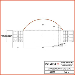 Zadaszenie kontenerowe C3020QH 9×6 m Zadaszenie kontenerowe C3020QH 9×6 m