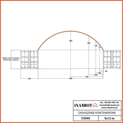 Zadaszenie kontenerowe C3040QH 9×12 m Zadaszenie kontenerowe C3040QH 9×12 m