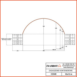 Zadaszenie kontenerowe C3340 10x12 mZadaszenia kontenerowe Zadaszenie kontenerowe C3340 10x12 mZadaszenia kontenerowe
