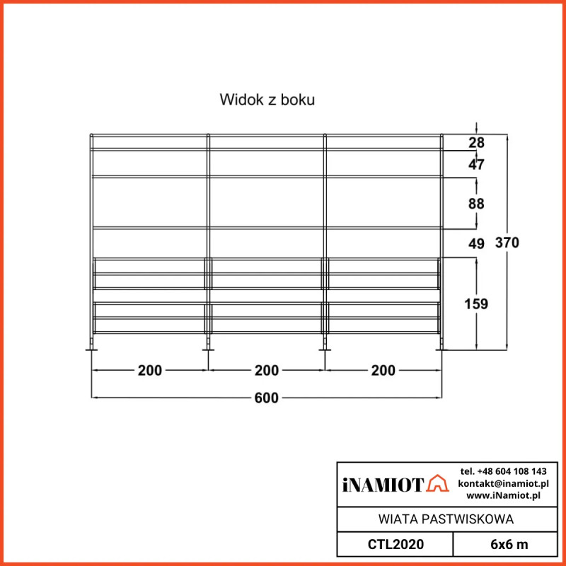Wiata pastwiskowa 6x6 m CTL2020