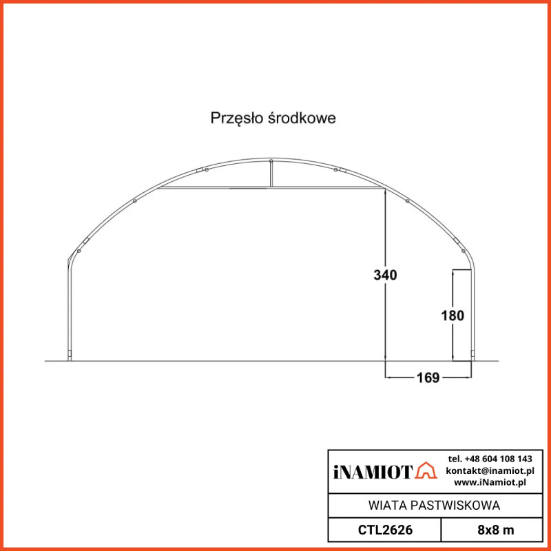 Υπόστεγο βόσκησης για ζώα βόσκησης 8x8 m CTL2626