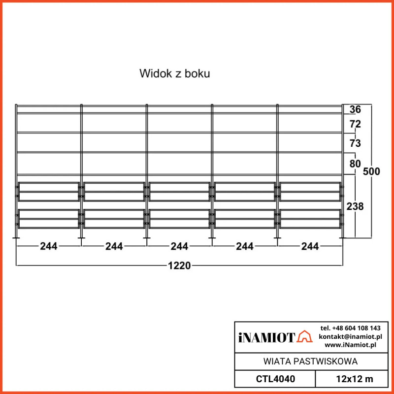 İnek kulübesi 12x12 m CTL4040