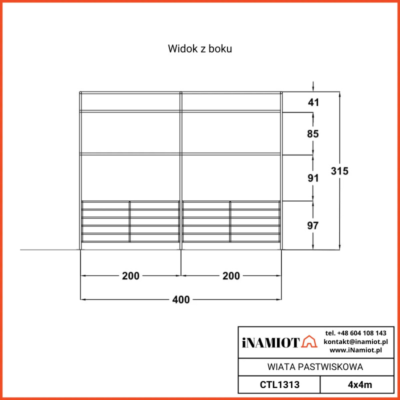 Weide Unterstand für Schafe 4x4 m CTL1313
