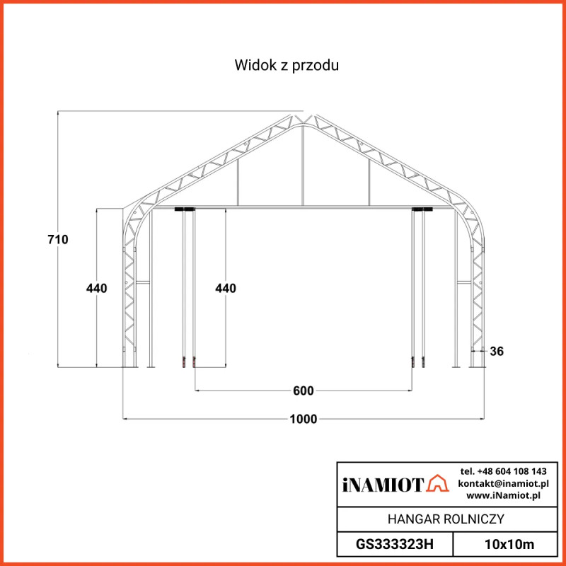 Skladovací stan zemědělský hangár 10x10 m GS333323H