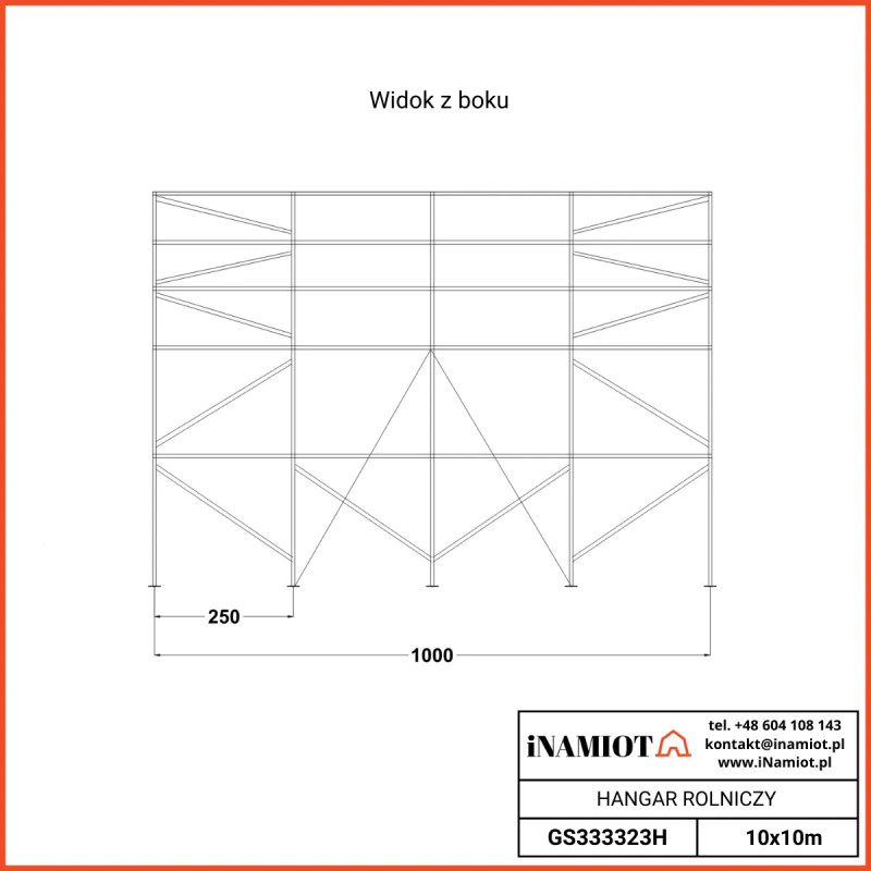 Abri chapiteaux de stockage agricole 10x10 m GS333323H