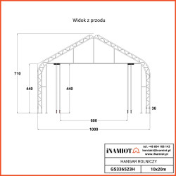 Namiot magazynowy hangar rolniczy 10x20.00  m GS336523H Namiot magazynowy hangar rolniczy 10x20.00  m GS336523H