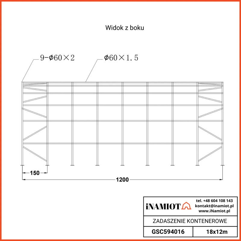 Container shelters complete GSC594016 FW+FB 18×12 m