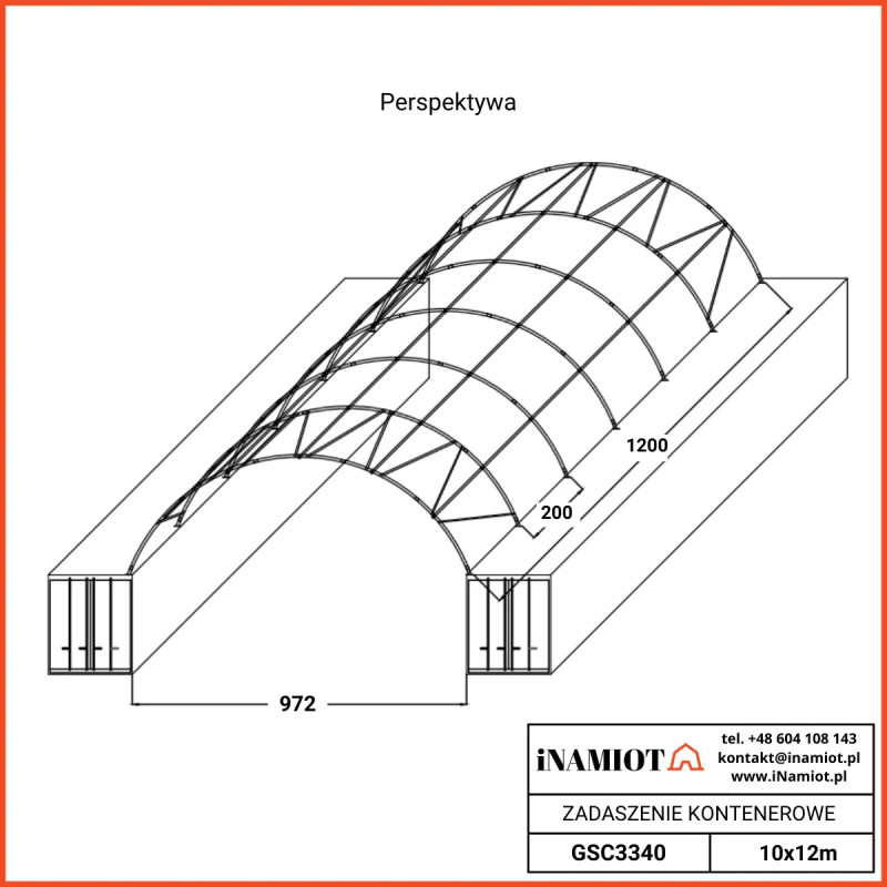 Abris pour conteneurs GSC3340 10x12 m Premium