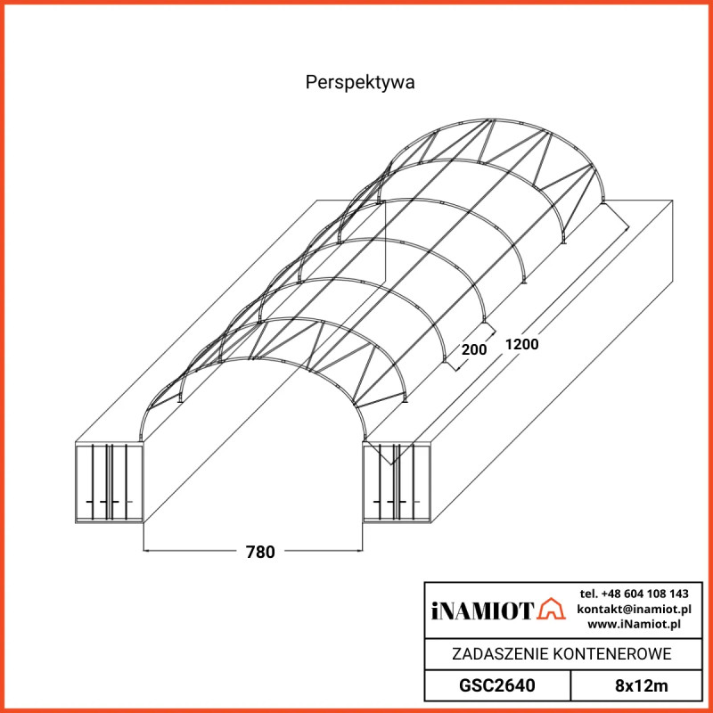 Abris pour conteneurs GSC2640 8x12 m Premium