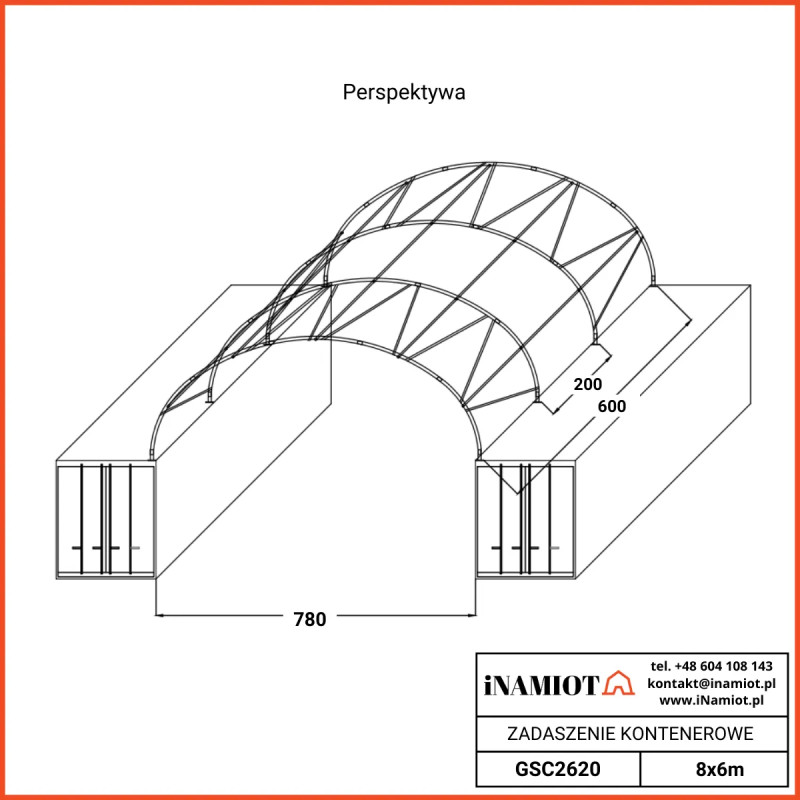 Abris pour conteneurs GSC2620 8x6 m Premium