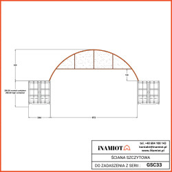 Zadaszenia kontenerowe PremiumŚciana szczytowa połówkowa do zadaszenia kontenerowego Premium 10 m GSC33HT Zadaszenia kontenerowe PremiumŚciana szczytowa połówkowa do zadaszenia kontenerowego Premium 10 m GSC33HT
