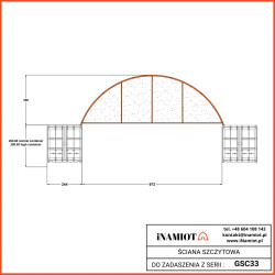 Ściana szczytowa pełna do zadaszenia kontenerowego Premium 10 m GSC33FT Ściana szczytowa pełna do zadaszenia kontenerowego Premium 10 m GSC33FT