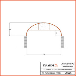 Beşik duvarlı beton kutu çatı BC2620 8x6m + GSC26HT- kiti
