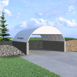 Betontömbök épített tároló sátrak BC2620 8x6m + GSC26HT- készlet