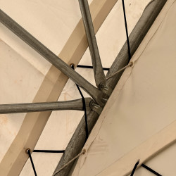 Copertura montata su blocchi di cemento con parete a timpano BC2640 8x12m + GSC26HT Copertura montata su blocchi di cemento con parete a timpano BC2640 8x12m + GSC26HT