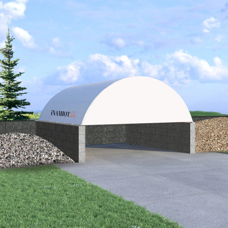 Zastřešení betonových boxů se sedlovou stěnou BC2640 8x12m + GSC26FT