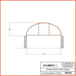 Coberturas para baias de betão com parede de empena BC2640 8x12m + GSC26FT