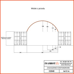 Zadaszenie kontenerowe 6x12 m C2040H z ścianą tylnąZadaszenie kontenerowe C2040H 6×12 m pozwala na maksymalizację przestrzeni i ochronę towarów, pojazdów, a także maszyn podczas niepogody. Trwałość i wszechstronność zadaszenia kontenerowego C2040H 6×12 m sprawiają, że jest to idealne rozwiązanie dla różnorodnych zastosowań magazynowych. Solidna konstrukcja oparta na ocynkowanej na gorąco ramie z rur stalowych Q215 gwarantuje długowieczność i odporność na uszkodzenia mechaniczne. Wysokiej jakości tkanina PVC o grubości 750 g/mkw w standardowej wersji oraz 900 g/mkw w wersji wzmocnionej zapewnia doskonałą ochronę przed niekorzystnymi warunkami atmosferycznymi, takimi jak deszcz, śnieg czy silne wiatry. Zadaszenie kontenerowe z oznaczeniem "H" wyposażone jest w ścianę tylną, co zapewnia dodatkową ochronę towarów i przestrzeni, a także stabilność konstrukcji.
Zadaszenie kontenerowe C2040H 6×12 m jest również niezwykle wszechstronne – może być montowane zarówno na kontenerach morskich, jak i na bloczkach betonowych typu lego czy innych trwałych konstrukcjach. Doskonale sprawdzi się w różnych sektorach, od przemysłu, rolnictwa, poprzez handel, aż po logistykę. Ten solidny i trwały produkt gwarantuje nie tylko wygodę użytkowania, lecz także bezpieczeństwo i ochronę przechowywanych towarów przez cały rok.
Produkt „od ręki” z dostawą w 2-3 dni w Polsce i 3-5 dni w UE, z możliwością montażu w przeciągu 2-5 dni. Zadaszenie kontenerowe 6x12 m C2040H z ścianą tylnąZadaszenie kontenerowe C2040H 6×12 m pozwala na maksymalizację przestrzeni i ochronę towarów, pojazdów, a także maszyn podczas niepogody. Trwałość i wszechstronność zadaszenia kontenerowego C2040H 6×12 m sprawiają, że jest to idealne rozwiązanie dla różnorodnych zastosowań magazynowych. Solidna konstrukcja oparta na ocynkowanej na gorąco ramie z rur stalowych Q215 gwarantuje długowieczność i odporność na uszkodzenia mechaniczne. Wysokiej jakości tkanina PVC o grubości 750 g/mkw w standardowej wersji oraz 900 g/mkw w wersji wzmocnionej zapewnia doskonałą ochronę przed niekorzystnymi warunkami atmosferycznymi, takimi jak deszcz, śnieg czy silne wiatry. Zadaszenie kontenerowe z oznaczeniem "H" wyposażone jest w ścianę tylną, co zapewnia dodatkową ochronę towarów i przestrzeni, a także stabilność konstrukcji.
Zadaszenie kontenerowe C2040H 6×12 m jest również niezwykle wszechstronne – może być montowane zarówno na kontenerach morskich, jak i na bloczkach betonowych typu lego czy innych trwałych konstrukcjach. Doskonale sprawdzi się w różnych sektorach, od przemysłu, rolnictwa, poprzez handel, aż po logistykę. Ten solidny i trwały produkt gwarantuje nie tylko wygodę użytkowania, lecz także bezpieczeństwo i ochronę przechowywanych towarów przez cały rok.
Produkt „od ręki” z dostawą w 2-3 dni w Polsce i 3-5 dni w UE, z możliwością montażu w przeciągu 2-5 dni.