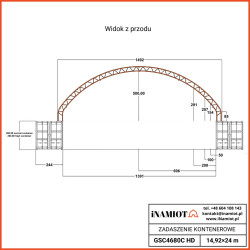 Zadaszenie kontenerowe podwójna rama GSC4680C HD– Heavy Duty 14,92×24 mZadaszenie kontenerowe GS4640C – Heavy Duty 14,92×24,38 m służy do ochrony dużych powierzchni w najbardziej wymagających warunkach atmosferycznych. Jego solidna, podwójna rama kratownicowa wykonana z ocynkowanej stali zapewnia wyjątkową stabilność i długowieczność konstrukcji. Dzięki zastosowaniu profili rur stalowych o wymiarach 60x1.80 mm i 60x1.50 mm, konstrukcja jest niezwykle odporna na wszelkiego rodzaju obciążenia, w tym intensywne opady śniegu i porywiste wiatry. Plandeka dachowa dostępna w dwóch opcjach – o gramaturze 750 g lub 900 g – zapewnia doskonałą ochronę przed deszczem, śniegiem i promieniami UV, gwarantując, że zawartość pozostanie zawsze sucha i bezpieczna. Co więcej, zapewniamy, że montaż i demontaż zadaszenia kontenerowego GS4640C Heavy Duty jest prosty i szybki, co czyni je wysoce ekonomicznym rozwiązaniem.
Produkt „od ręki” z dostawą w 2-3 dni w Polsce i 3-5 dni w UE, z możliwością montażu w przeciągu 2-5 dni.
Łatwa instalacja i ekonomiczność zadaszenia nad kontener GS4680C – Heavy Duty 14,92×24,38 m
Łatwa instalacja zadaszenia nad kontener GS4640C jest jednym z jego głównych atutów - całkowicie prefabrykowane elementy pozwalają na szybki i bezproblemowy montaż, eliminując konieczność skomplikowanych prac budowlanych. Podwójna rama kratownicowa ze stali ocynkowanej zapewnia stabilność i trwałość, a rozstaw łuków co 1,20 m wzmacnia całą strukturę, sprawiając, że jest ona odporna na trudne warunki atmosferyczne. Zadaszenie nad kontener GS4640C Heavy Duty dostępne w ofercie inamiot.pl zapewnia maksymalną efektywność przy minimalnych nakładach finansowych. Zadaszenie nad kontener oferuje elastyczność i niższe koszty w porównaniu z budową stałej konstrukcji. Jest łatwe w montażu i demontażu, nie wymaga pozwolenia na budowę i pozwala na szybkie adaptacje. To wysoce ekonomiczne rozwiązanie, które pozwala na szybkie dostosowanie przestrzeni magazynowej do aktualnych potrzeb. Zadaszenie kontenerowe podwójna rama GSC4680C HD– Heavy Duty 14,92×24 mZadaszenie kontenerowe GS4640C – Heavy Duty 14,92×24,38 m służy do ochrony dużych powierzchni w najbardziej wymagających warunkach atmosferycznych. Jego solidna, podwójna rama kratownicowa wykonana z ocynkowanej stali zapewnia wyjątkową stabilność i długowieczność konstrukcji. Dzięki zastosowaniu profili rur stalowych o wymiarach 60x1.80 mm i 60x1.50 mm, konstrukcja jest niezwykle odporna na wszelkiego rodzaju obciążenia, w tym intensywne opady śniegu i porywiste wiatry. Plandeka dachowa dostępna w dwóch opcjach – o gramaturze 750 g lub 900 g – zapewnia doskonałą ochronę przed deszczem, śniegiem i promieniami UV, gwarantując, że zawartość pozostanie zawsze sucha i bezpieczna. Co więcej, zapewniamy, że montaż i demontaż zadaszenia kontenerowego GS4640C Heavy Duty jest prosty i szybki, co czyni je wysoce ekonomicznym rozwiązaniem.
Produkt „od ręki” z dostawą w 2-3 dni w Polsce i 3-5 dni w UE, z możliwością montażu w przeciągu 2-5 dni.
Łatwa instalacja i ekonomiczność zadaszenia nad kontener GS4680C – Heavy Duty 14,92×24,38 m
Łatwa instalacja zadaszenia nad kontener GS4640C jest jednym z jego głównych atutów - całkowicie prefabrykowane elementy pozwalają na szybki i bezproblemowy montaż, eliminując konieczność skomplikowanych prac budowlanych. Podwójna rama kratownicowa ze stali ocynkowanej zapewnia stabilność i trwałość, a rozstaw łuków co 1,20 m wzmacnia całą strukturę, sprawiając, że jest ona odporna na trudne warunki atmosferyczne. Zadaszenie nad kontener GS4640C Heavy Duty dostępne w ofercie inamiot.pl zapewnia maksymalną efektywność przy minimalnych nakładach finansowych. Zadaszenie nad kontener oferuje elastyczność i niższe koszty w porównaniu z budową stałej konstrukcji. Jest łatwe w montażu i demontażu, nie wymaga pozwolenia na budowę i pozwala na szybkie adaptacje. To wysoce ekonomiczne rozwiązanie, które pozwala na szybkie dostosowanie przestrzeni magazynowej do aktualnych potrzeb.