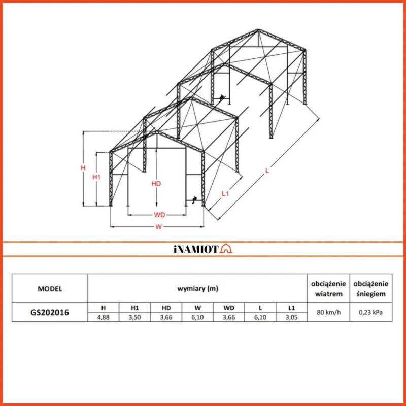 Cort de depozitare 6x6m GS202016