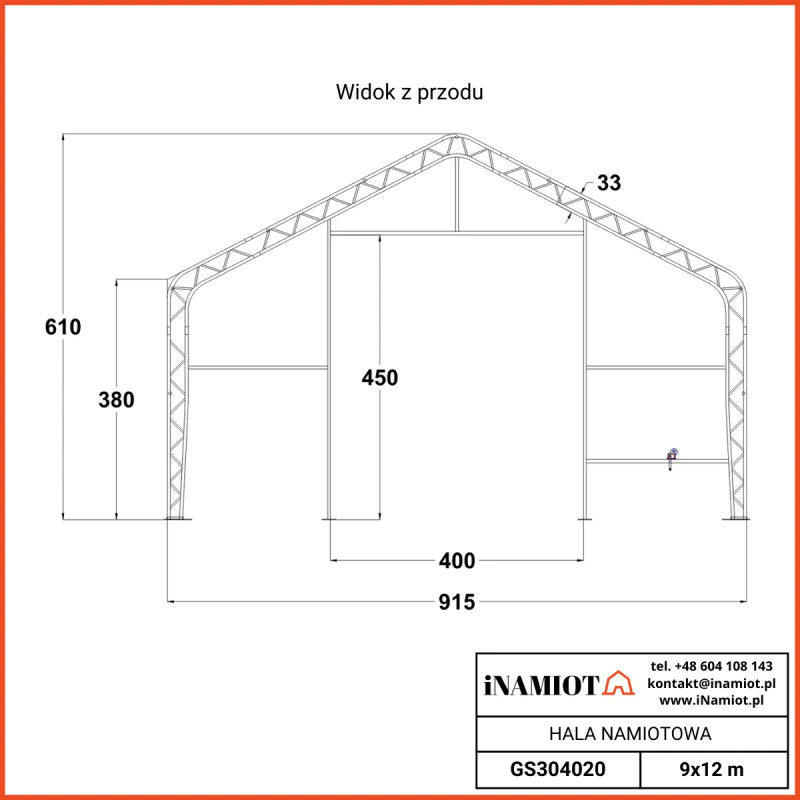Carpa almacén 9,15x12,20 m GS304020