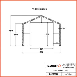 Namiot magazynowy 6x15.25m GS205016Inamiot Namiot magazynowy 6x15.25m GS205016Inamiot