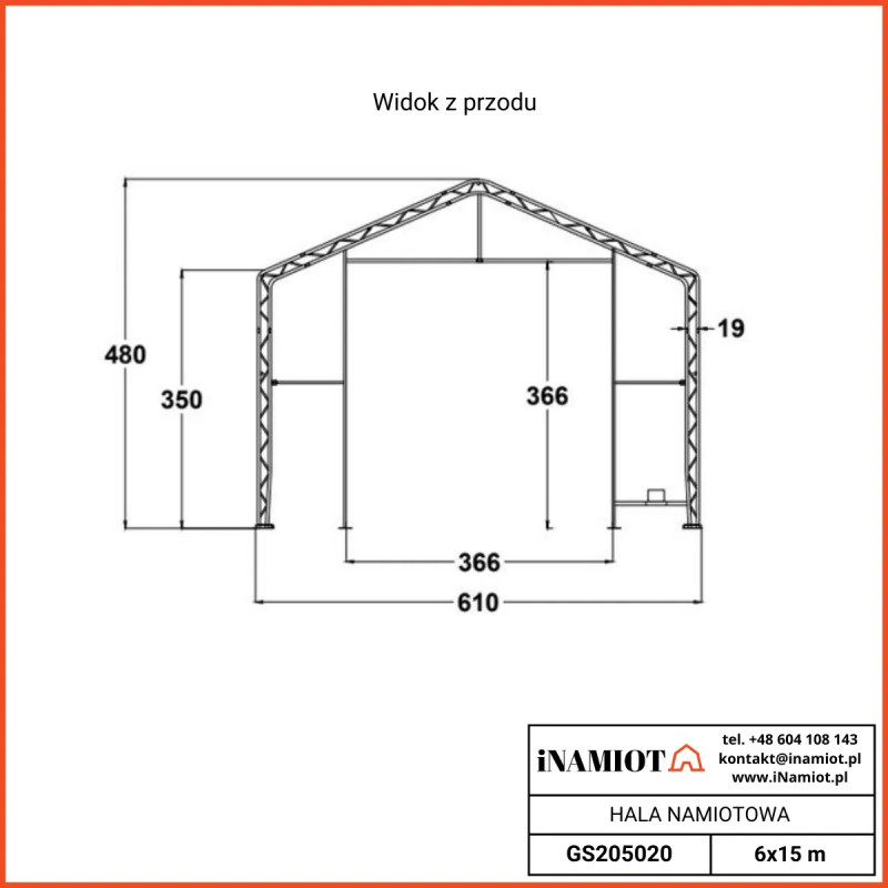 Namiot magazynowy 6x15.25m GS205016