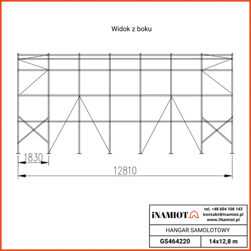 Letalski hangarji GS464220 14×12,81×6,0 m