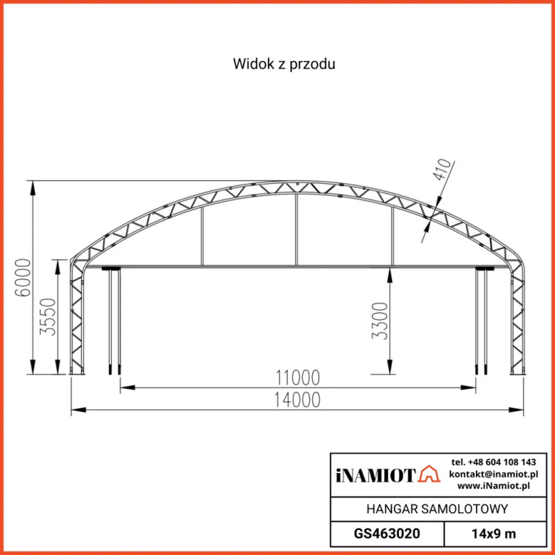 Ангари для літаків GS463020 14×9,15×6,00 м