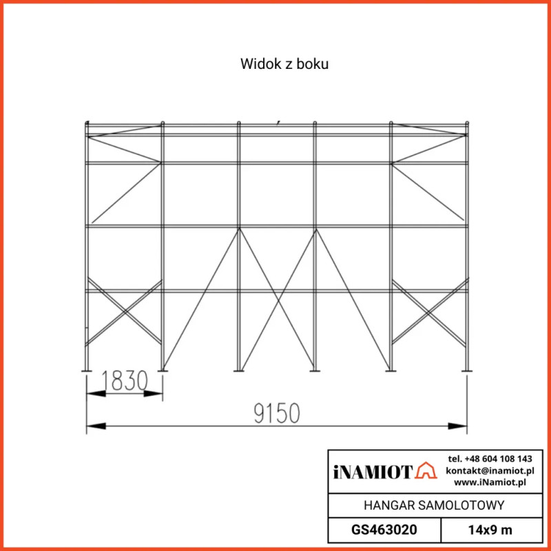 Hangary samolotowe GS463020 14×9,15×6,00 m