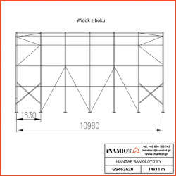 Hangary samolotowe GS463620 14×10,98×6,00 mInamiot Hangary samolotowe GS463620 14×10,98×6,00 mInamiot