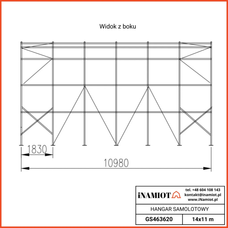 Lennukite angaarid GS463620 14×10,98×6,00 m