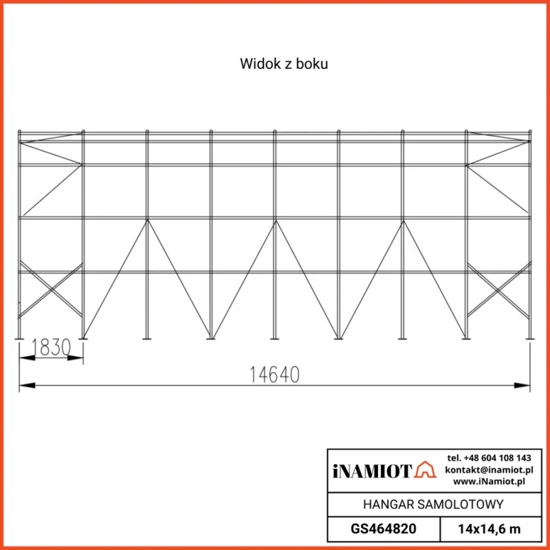Repülőgép hangárok GS464820 14×14,64×6,00 m
